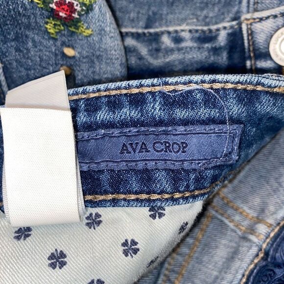 LUCKY BRAND Ava Crop Skinny Embroidered Floral Denim Jeans - Picture 8 of 8